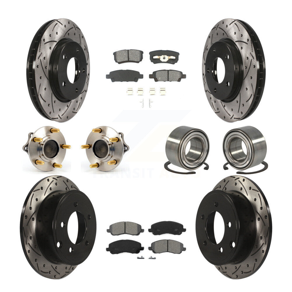Kit de rotor et de plaquettes de frein revêtus de roulement de moyeu avant et arrière (10 pièces) pour Mitsubishi Lance