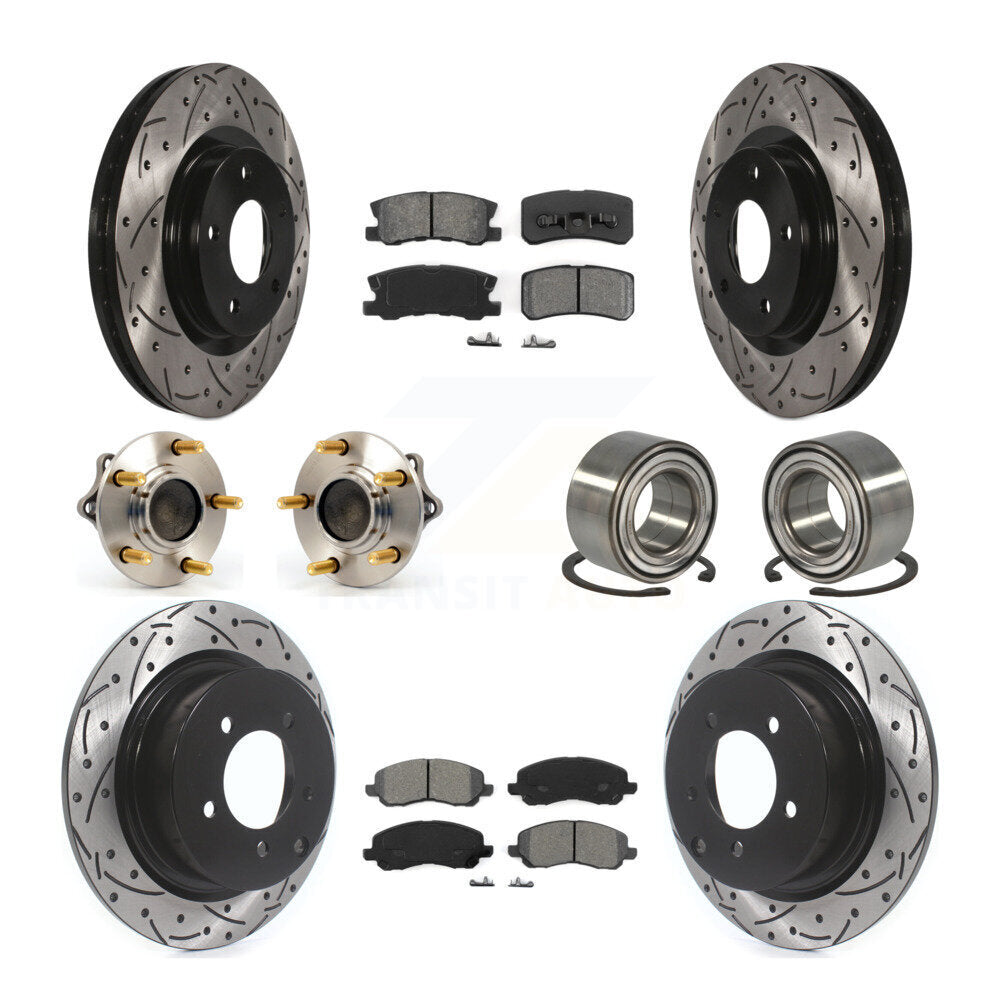 Kit de rotor et de plaquettes de frein revêtus de roulement de moyeu avant et arrière (10 pièces) pour Mitsubishi Lance