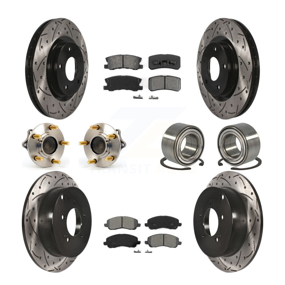 Kit de plaquettes de rotor de frein, roulement de moyeu avant et arrière (10 pièces) pour Mitsubishi Outlande