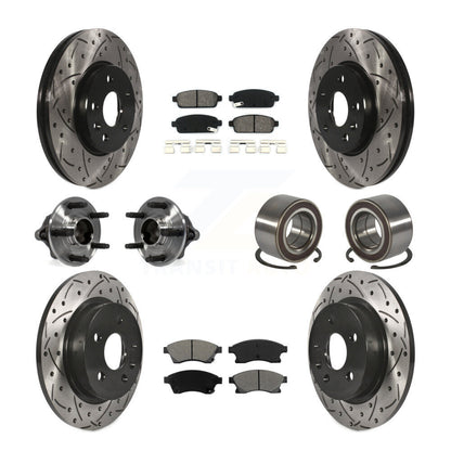 Kit de rotor et de plaquettes de frein revêtus de roulement de moyeu avant et arrière (10 pièces) pour Chevrolet Soni