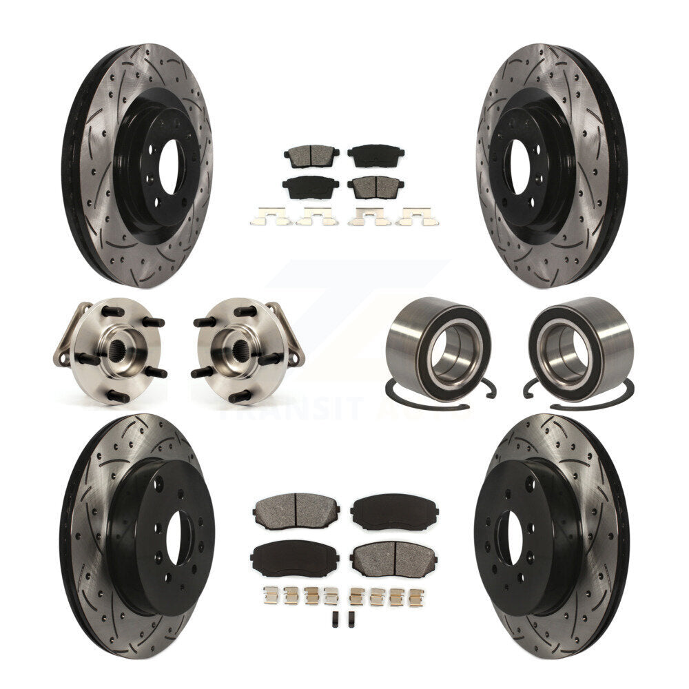 Kit de plaquettes de rotor de frein, roulement de moyeu avant et arrière (10 pièces) pour Mazda CX-9 AW 07-15