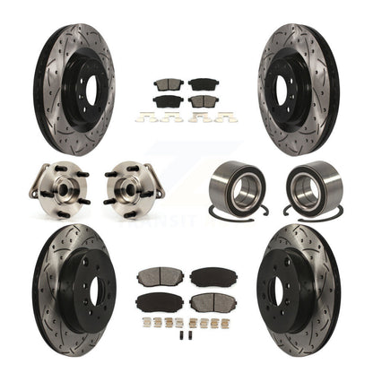 Kit de plaquettes de rotor de frein, roulement de moyeu avant et arrière (10 pièces) pour Mazda CX-9 AW 07-15