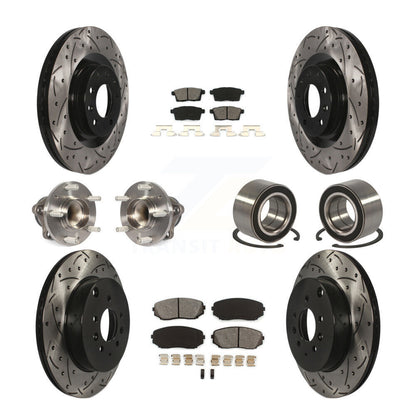 Kit de plaquettes de rotor de frein, roulement de moyeu avant et arrière (10 pièces) pour Mazda CX-9 FW 07-15
