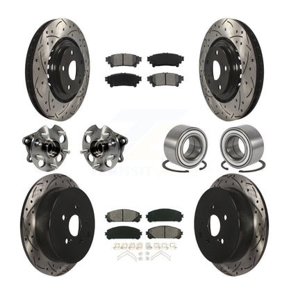 Kit de rotor et de plaquettes de frein revêtus de roulement de moyeu avant et arrière (10 pièces) pour Toyota Sienna AW
