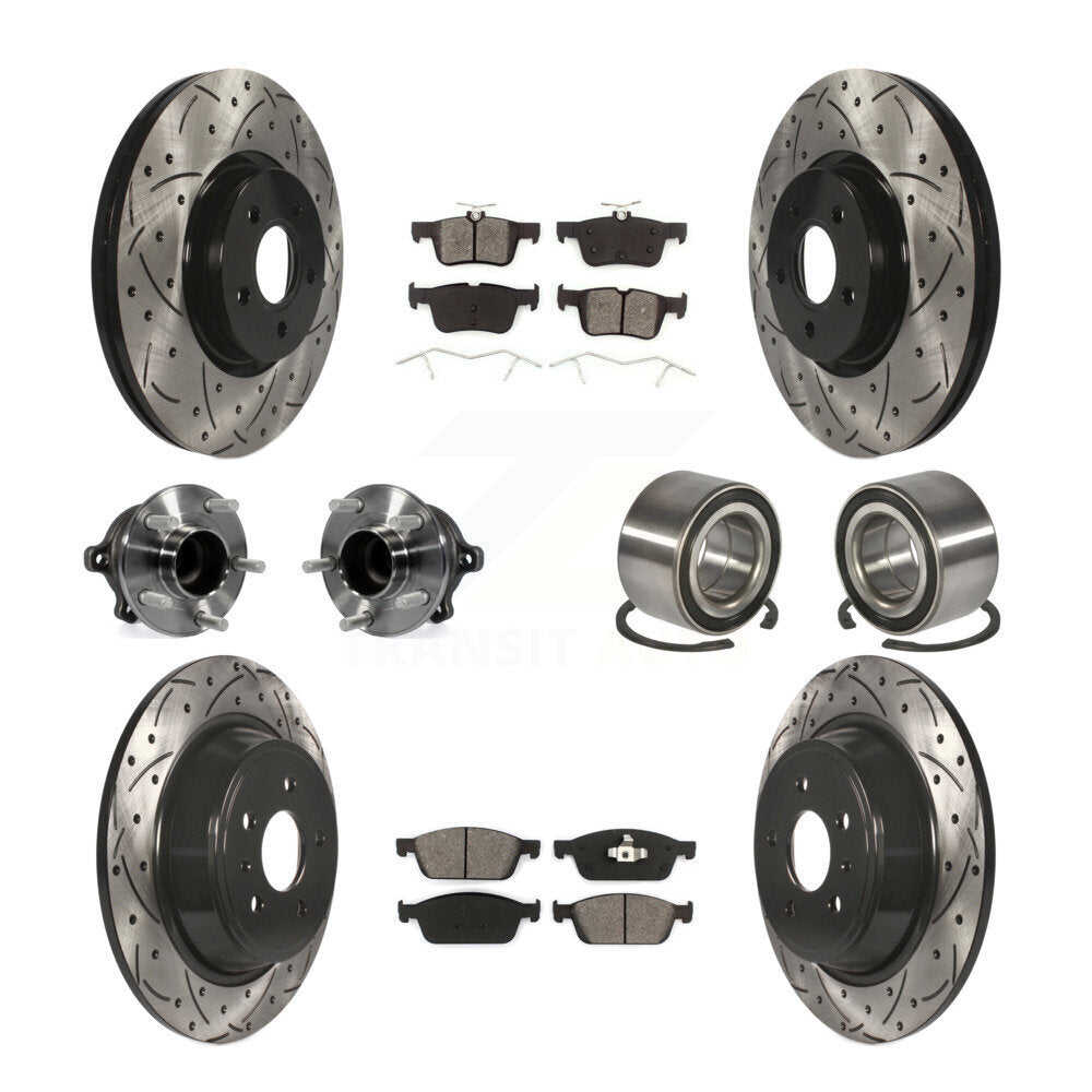 Kit de plaquettes de Rotor de frein revêtues de roulement de moyeu avant et arrière (10 pièces) pour Ford Escape Lincol