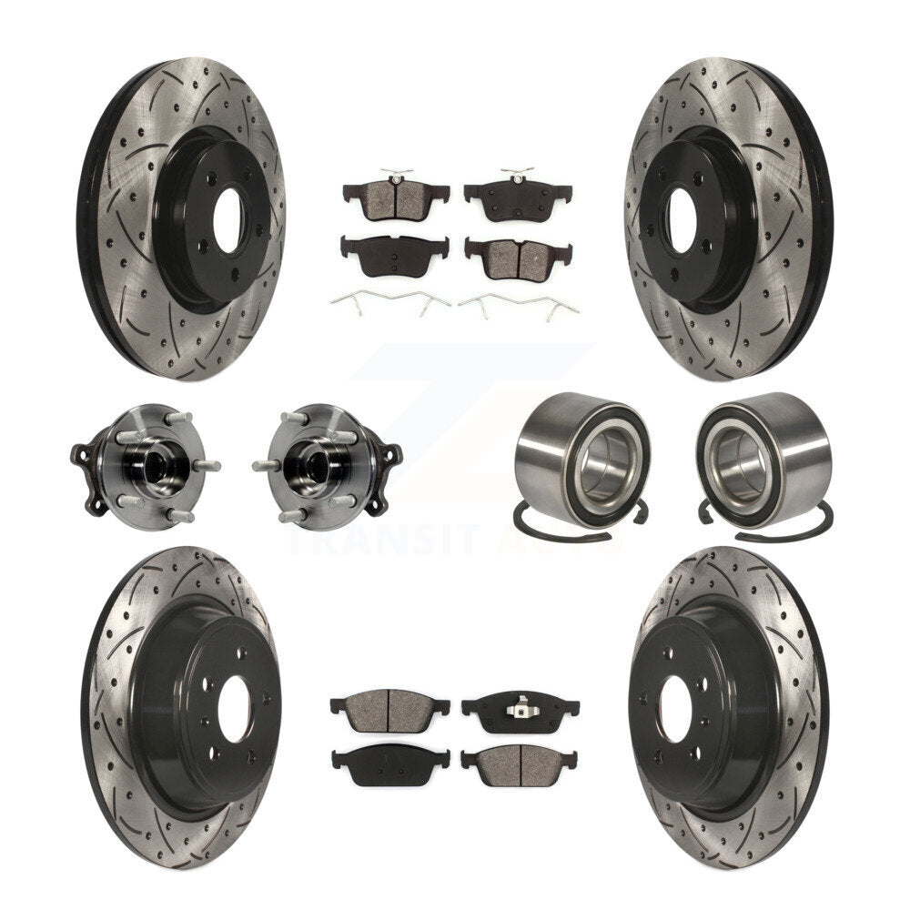 Kit de plaquettes de Rotor de frein revêtues de roulement de moyeu avant et arrière (10 pièces) pour Ford Escape Lincol