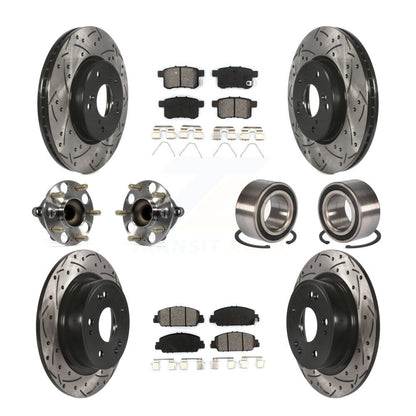 Kit de rotor et de plaquettes de frein à disque revêtus de roulement de moyeu avant et arrière (10 pièces) pour Honda Accor