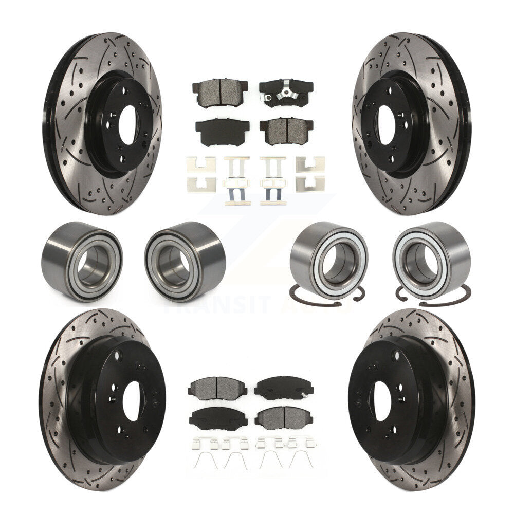 Kit de rotors et plaquettes de frein avec roulement avant et arrière (10 pièces) pour Honda CR-2005-2006