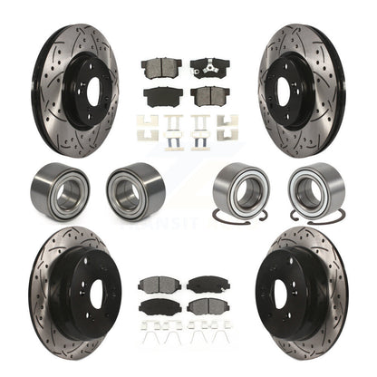 Kit de rotors et plaquettes de frein avec roulement avant et arrière (10 pièces) pour Honda CR-2005-2006