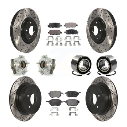 Kit de plaquettes de rotor de frein, roulement de moyeu avant et arrière (10 pièces) pour Nissan Altima Maxim