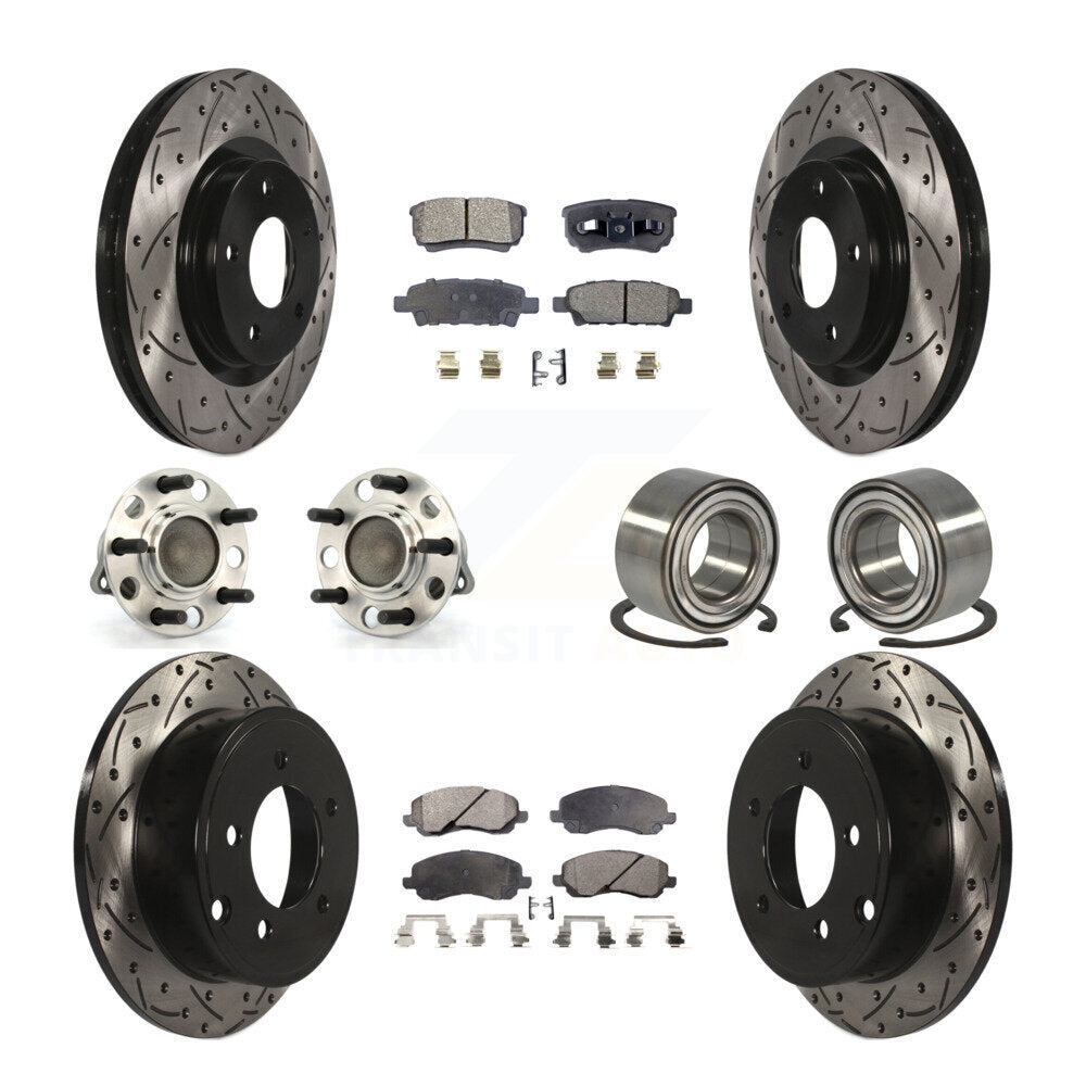 Kit de plaquettes de rotor de frein, roulement de moyeu avant et arrière (10 pièces) pour Jeep Patriot Compas