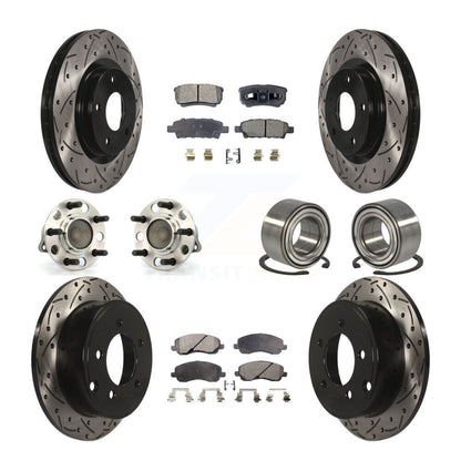 Kit de plaquettes de rotor de frein, roulement de moyeu avant et arrière (10 pièces) pour Jeep Patriot Compas