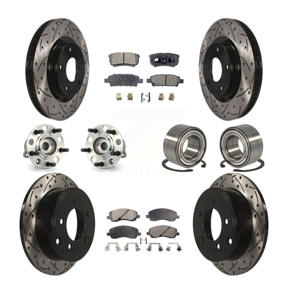 Kit de plaquettes de rotor de frein, roulement de moyeu avant et arrière (10 pièces) pour Jeep Patriot Compas