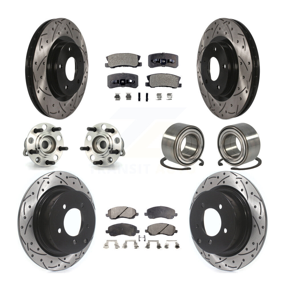Kit de plaquettes de rotor de frein, roulement de moyeu avant et arrière (10 pièces) pour Jeep Patriot Compas