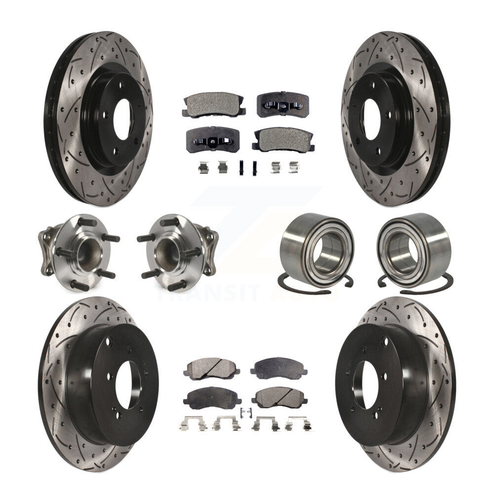 Kit de plaquettes de rotor de frein, roulement de moyeu avant et arrière (10 pièces) pour Mitsubishi Outlande