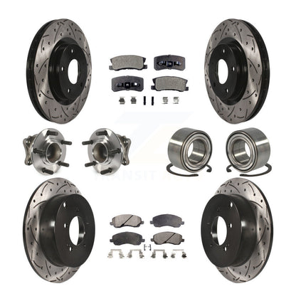 Kit de plaquettes de rotor de frein, roulement de moyeu avant et arrière (10 pièces) pour Mitsubishi Outlande