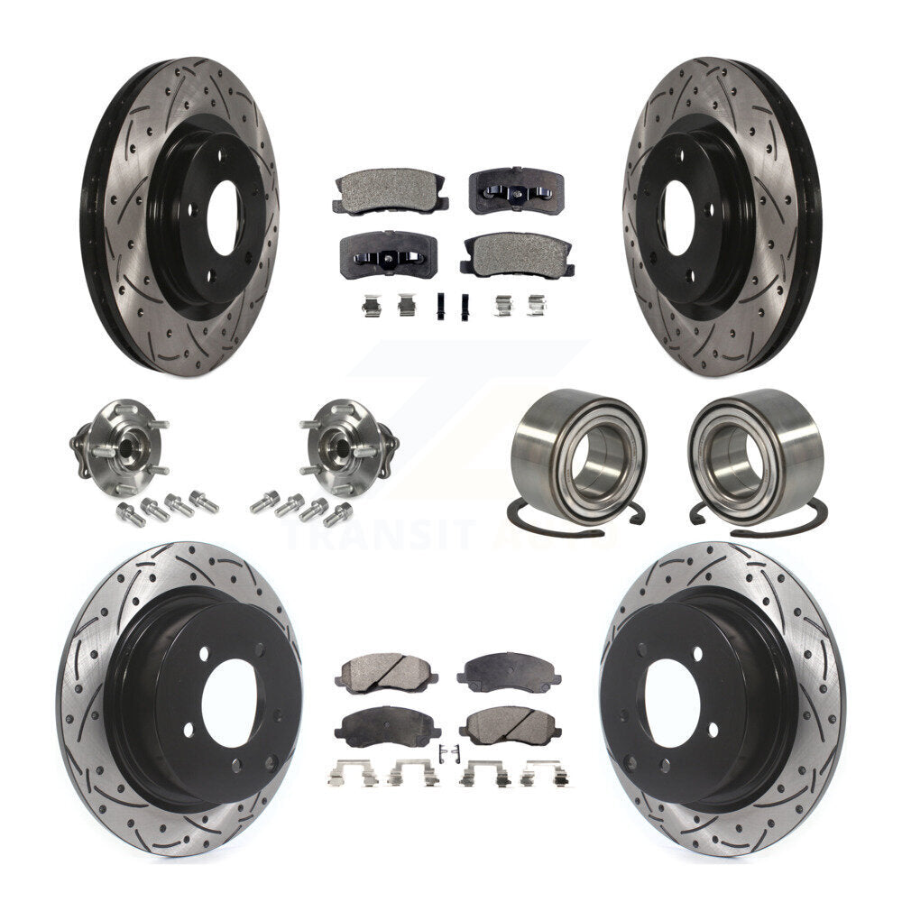 Kit de plaquettes de rotor de frein, roulement de moyeu avant et arrière (10 pièces) pour Mitsubishi Outlande