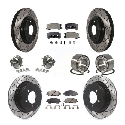 Kit de plaquettes de rotor de frein, roulement de moyeu avant et arrière (10 pièces) pour Mitsubishi Outlande