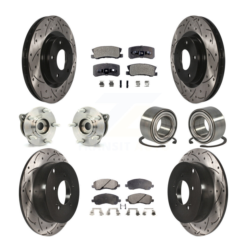 Kit de plaquettes de rotor de frein, roulement de moyeu avant et arrière (10 pièces) pour Mitsubishi Outlande