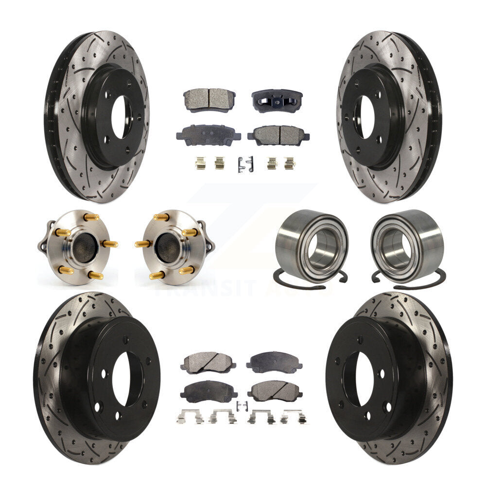 Kit de rotor et de plaquettes de frein revêtus de roulement de moyeu avant et arrière (10 pièces) pour Mitsubishi Lance