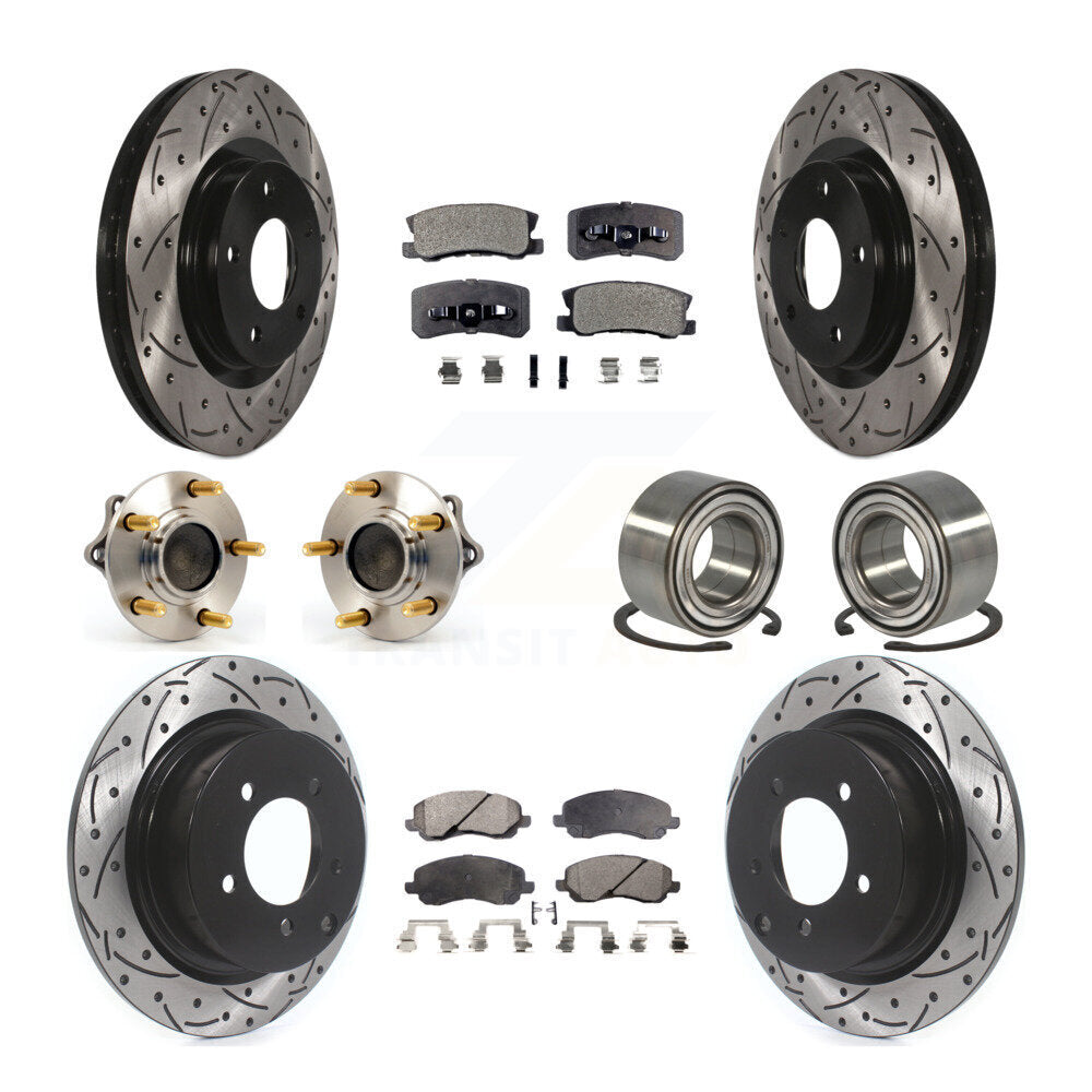 Kit de rotor et de plaquettes de frein revêtus de roulement de moyeu avant et arrière (10 pièces) pour Mitsubishi Lance