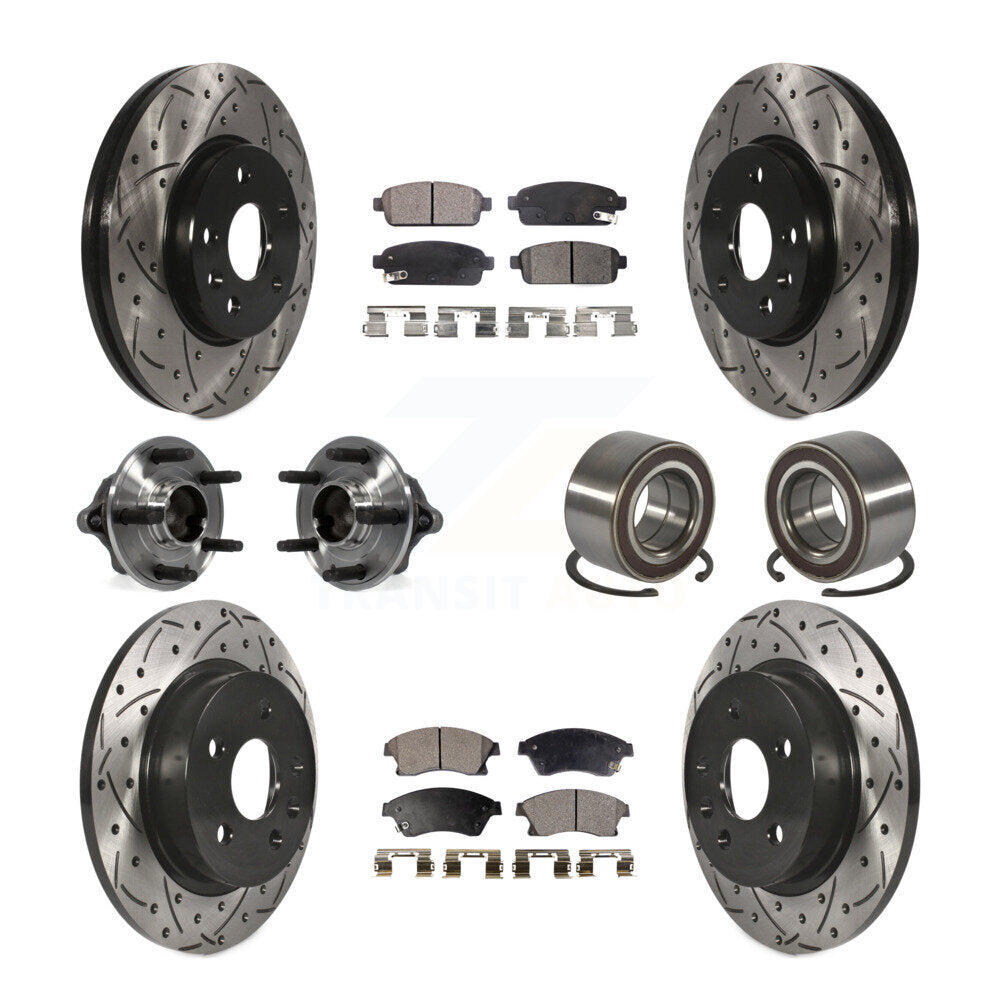 Kit de rotor et de plaquettes de frein revêtus de roulement de moyeu avant et arrière (10 pièces) pour Chevrolet Soni