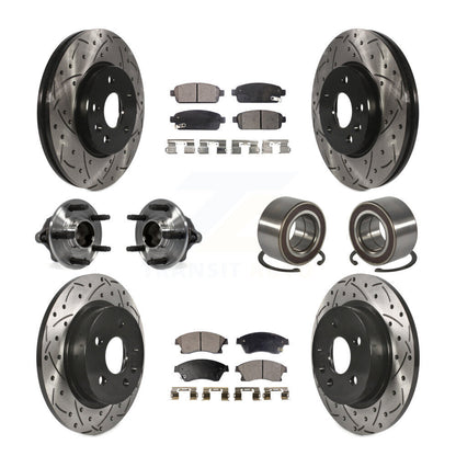 Kit de rotor et de plaquettes de frein revêtus de roulement de moyeu avant et arrière (10 pièces) pour Chevrolet Soni