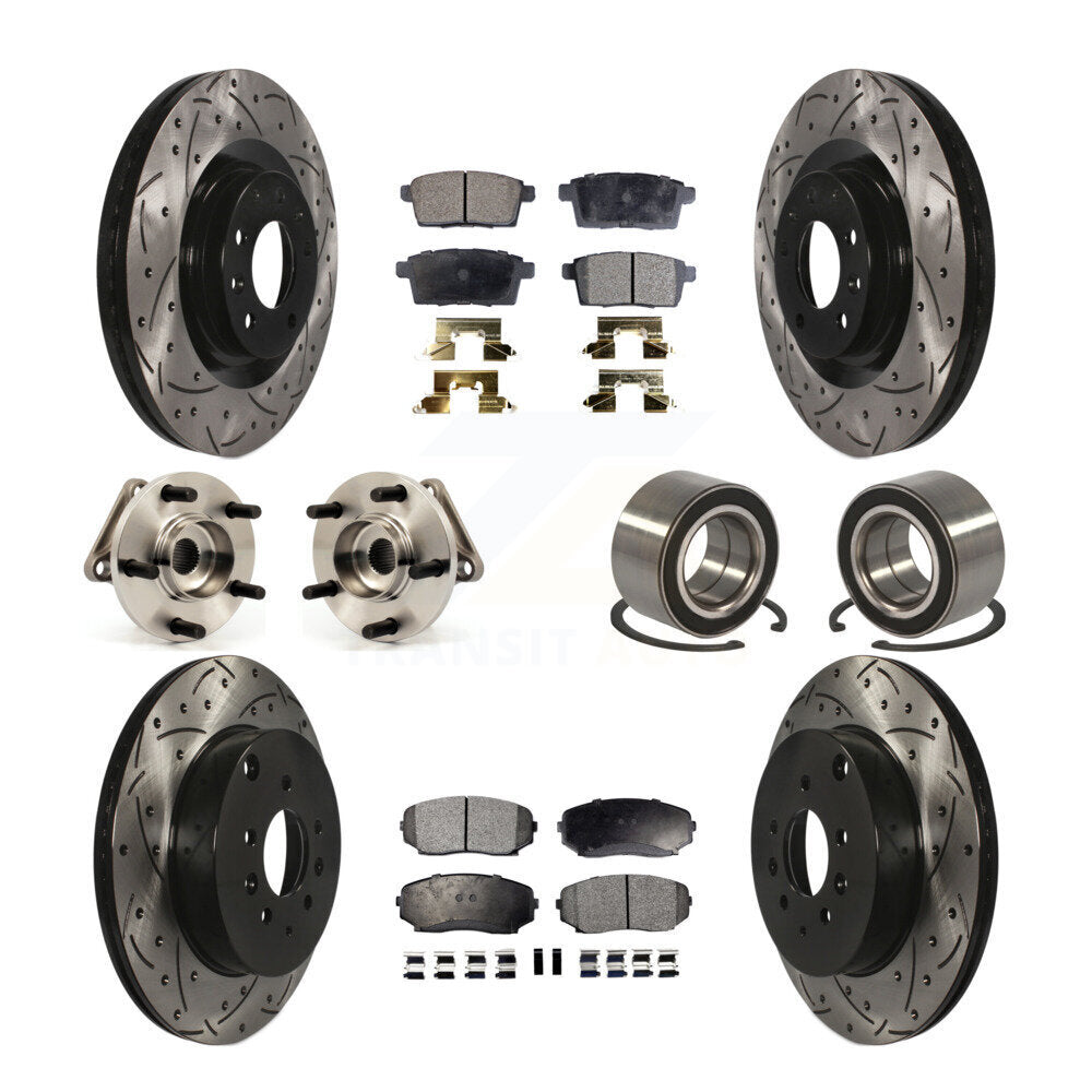 Kit de plaquettes de rotor de frein, roulement de moyeu avant et arrière (10 pièces) pour Mazda CX-9 AW 07-15