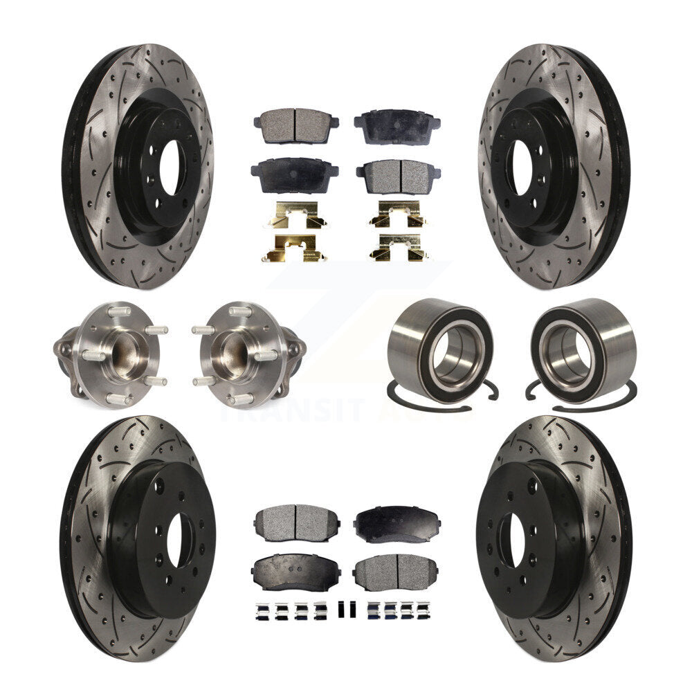 Kit de plaquettes de rotor de frein, roulement de moyeu avant et arrière (10 pièces) pour Mazda CX-9 FW 07-15