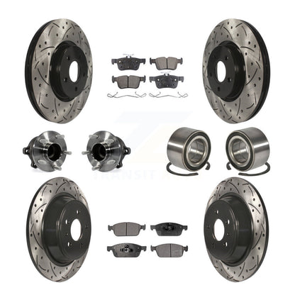 Kit de plaquettes de Rotor de frein revêtues de roulement de moyeu avant et arrière (10 pièces) pour Ford Escape Lincol