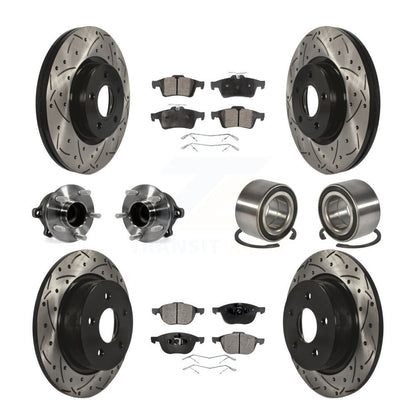 Kit de rotor et de plaquettes de frein revêtus de roulement de moyeu avant et arrière (10 pièces) pour Ford Escape c-ma