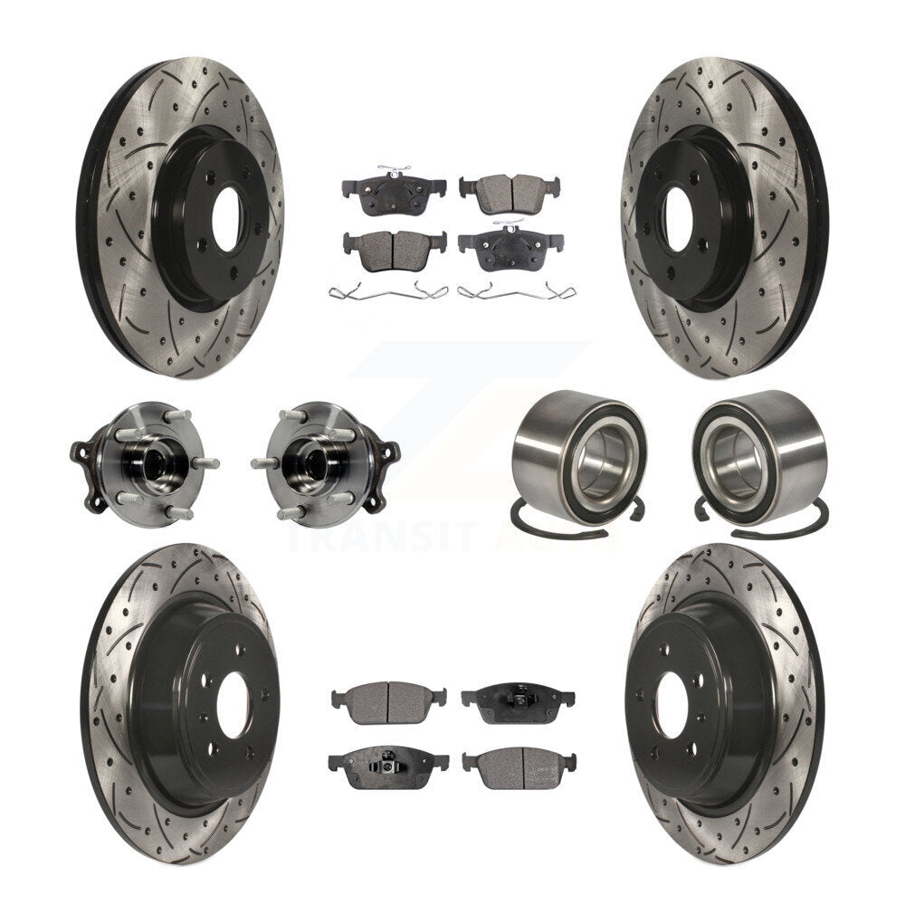 Kit de plaquettes de Rotor de frein revêtues de roulement de moyeu avant et arrière (10 pièces) pour Ford Escape Lincol