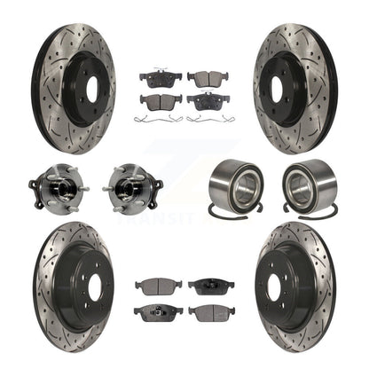 Kit de plaquettes de Rotor de frein revêtues de roulement de moyeu avant et arrière (10 pièces) pour Ford Escape Lincol