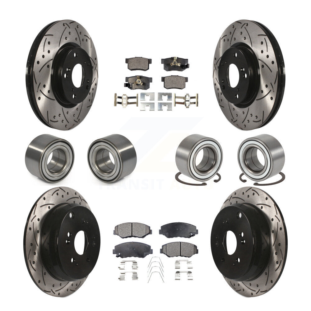 Kit de rotors et plaquettes de frein avec roulement avant et arrière (10 pièces) pour Honda CR-2005-2006
