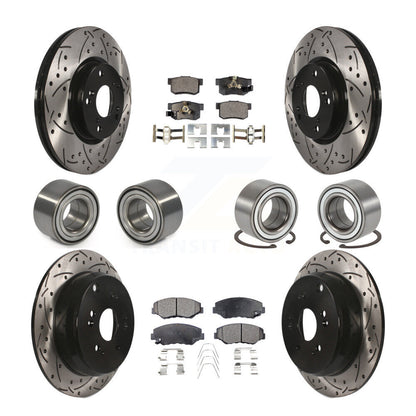 Kit de rotors et plaquettes de frein avec roulement avant et arrière (10 pièces) pour Honda CR-2005-2006