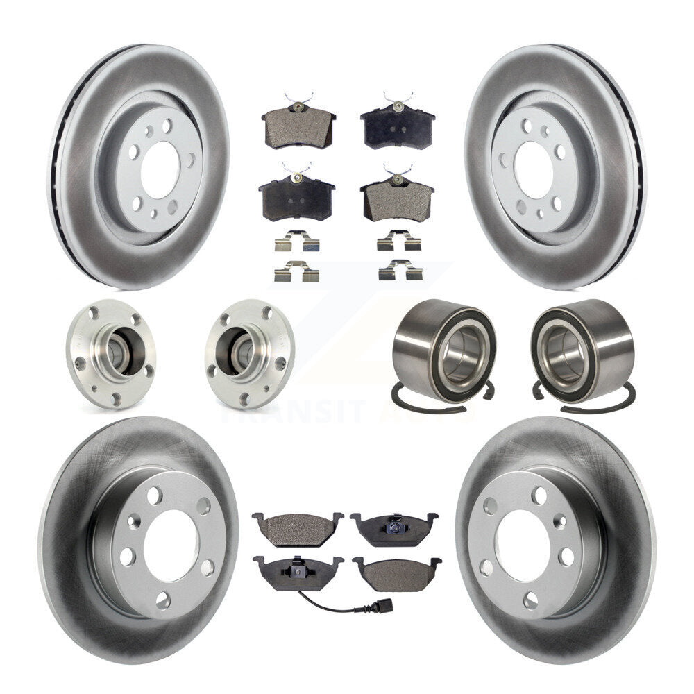 Kit de rotor et de plaquettes de frein revêtus de roulement de moyeu avant et arrière (10 pièces) pour Volkswagen Beetl