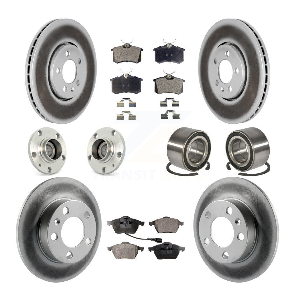 Kit de rotor et de plaquettes de frein revêtus de roulement de moyeu avant et arrière (10 pièces) pour Volkswagen Beetl