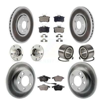 Kit de rotor et de plaquettes de frein revêtus de roulement de moyeu avant et arrière (10 pièces) pour Volkswagen Beetl