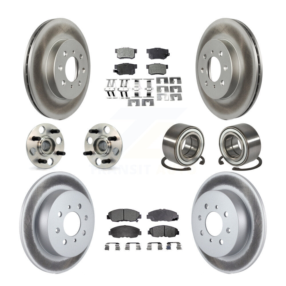 Kit de plaquettes de rotor de frein enduites de roulement de moyeu avant et arrière (10 pièces) pour Acura E 2001 – 2005