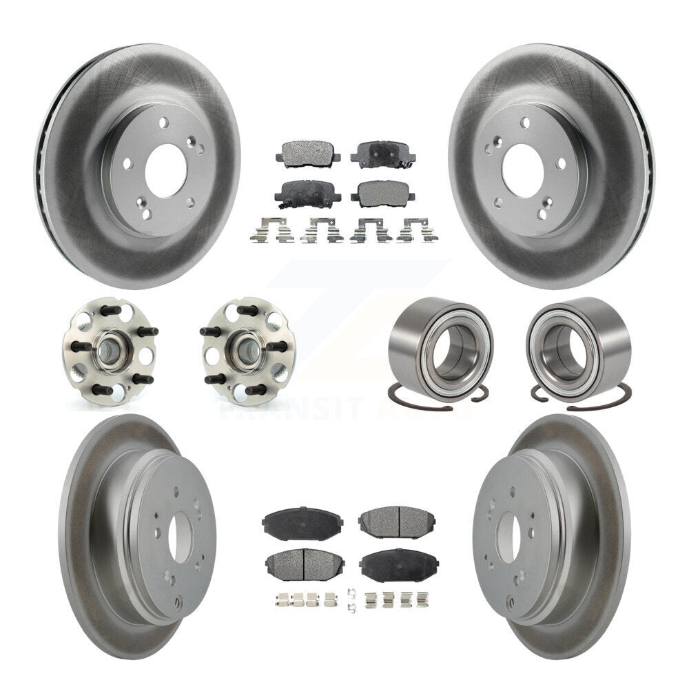 Kit de plaquettes de rotor de frein revêtues de roulement de moyeu avant et arrière (10 pièces) pour Honda Odysse 02-04
