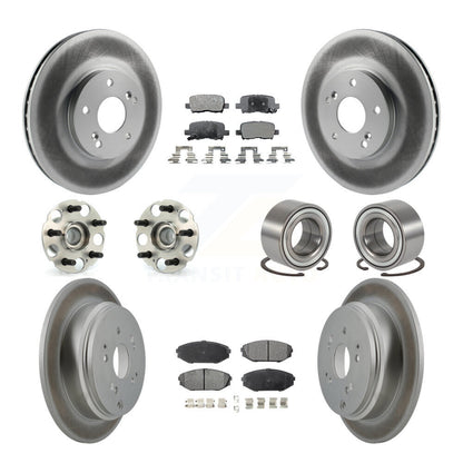 Kit de plaquettes de rotor de frein revêtues de roulement de moyeu avant et arrière (10 pièces) pour Honda Odysse 02-04