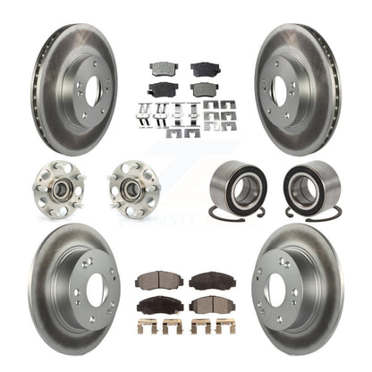 Kit de rotor et de plaquettes de frein à disque revêtus de roulement de moyeu avant et arrière (10 pièces) pour Honda Accor