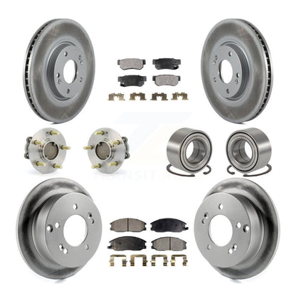 Kit de plaquettes de rotor de frein à disque revêtues de roulement de moyeu avant et arrière (10 pièces) pour Hyundai XG35