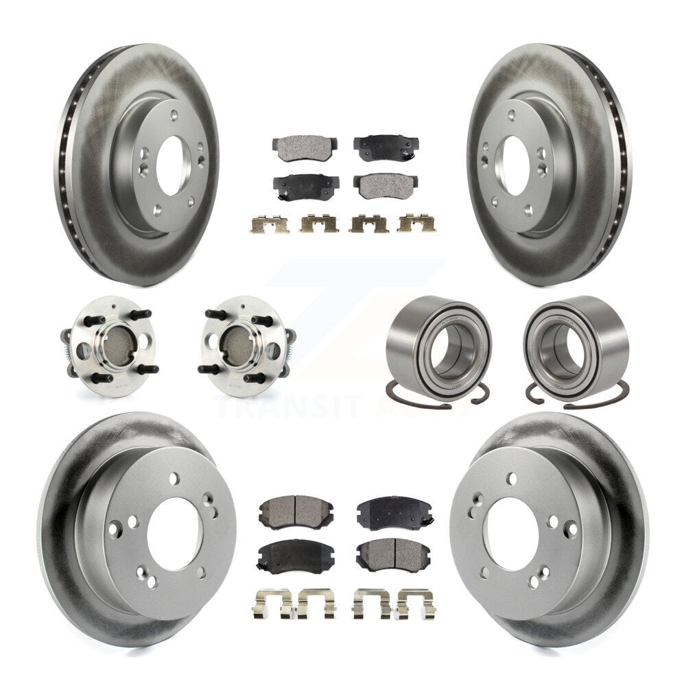 Kit de plaquettes de Rotor de frein à disque revêtu de roulement de moyeu avant et arrière (10 pièces) pour Hyundai Sonat