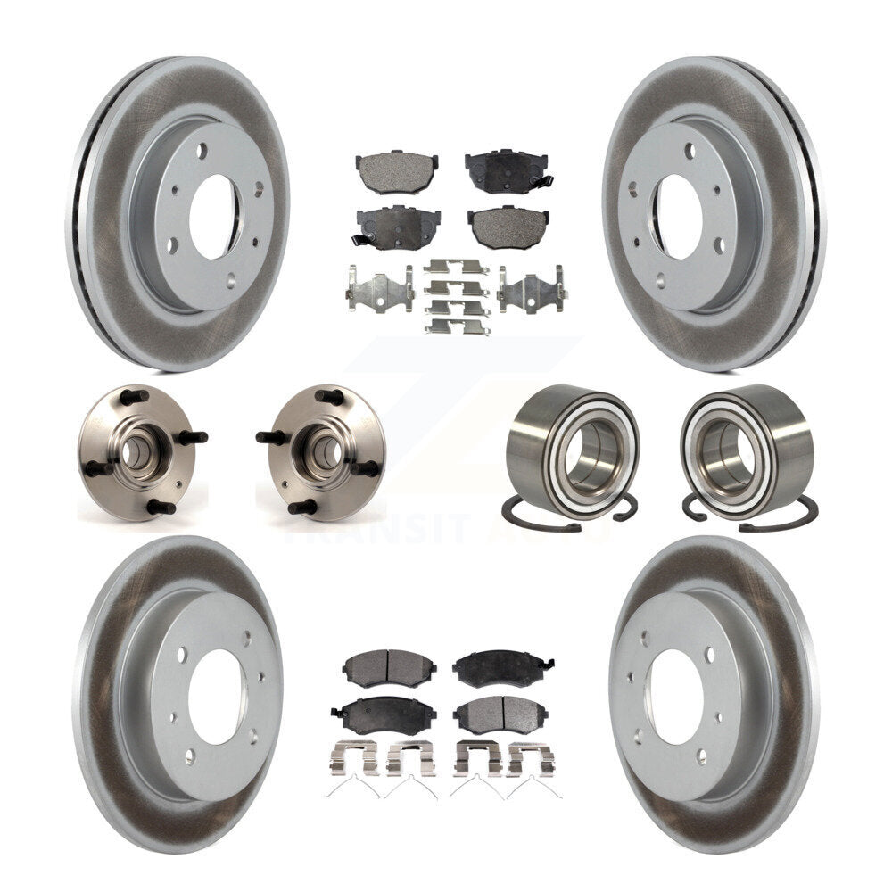 Kit de rotor et de plaquettes de frein revêtus de roulement de moyeu avant et arrière (10 pièces) pour Hyundai Elantr