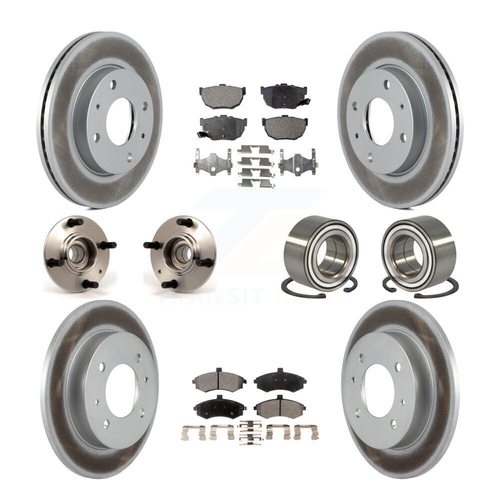 Kit de rotor et de plaquettes de frein revêtus de roulement de moyeu avant et arrière (10 pièces) pour Hyundai Elantr