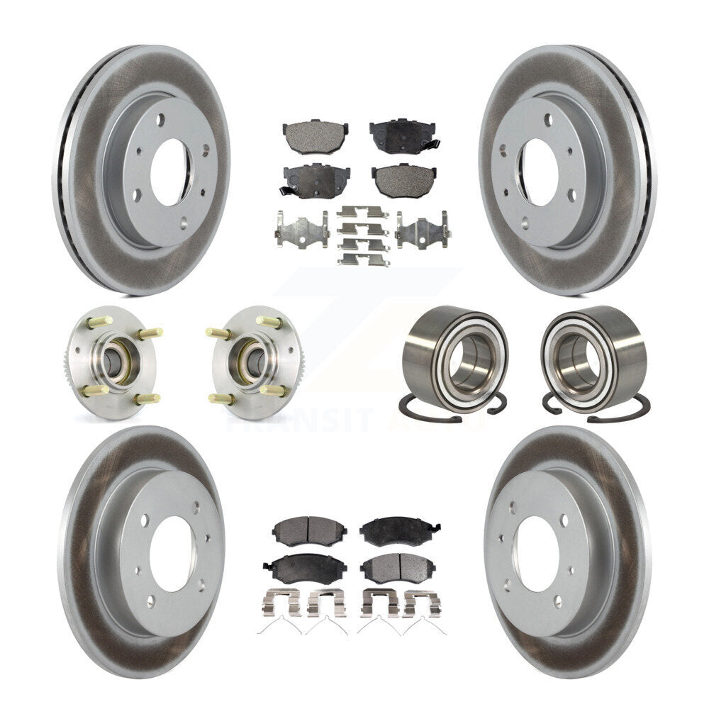 Kit de rotor et de plaquettes de frein revêtus de roulement de moyeu avant et arrière (10 pièces) pour Hyundai Elantr