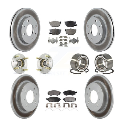 Kit de rotor et de plaquettes de frein revêtus de roulement de moyeu avant et arrière (10 pièces) pour Hyundai Elantr
