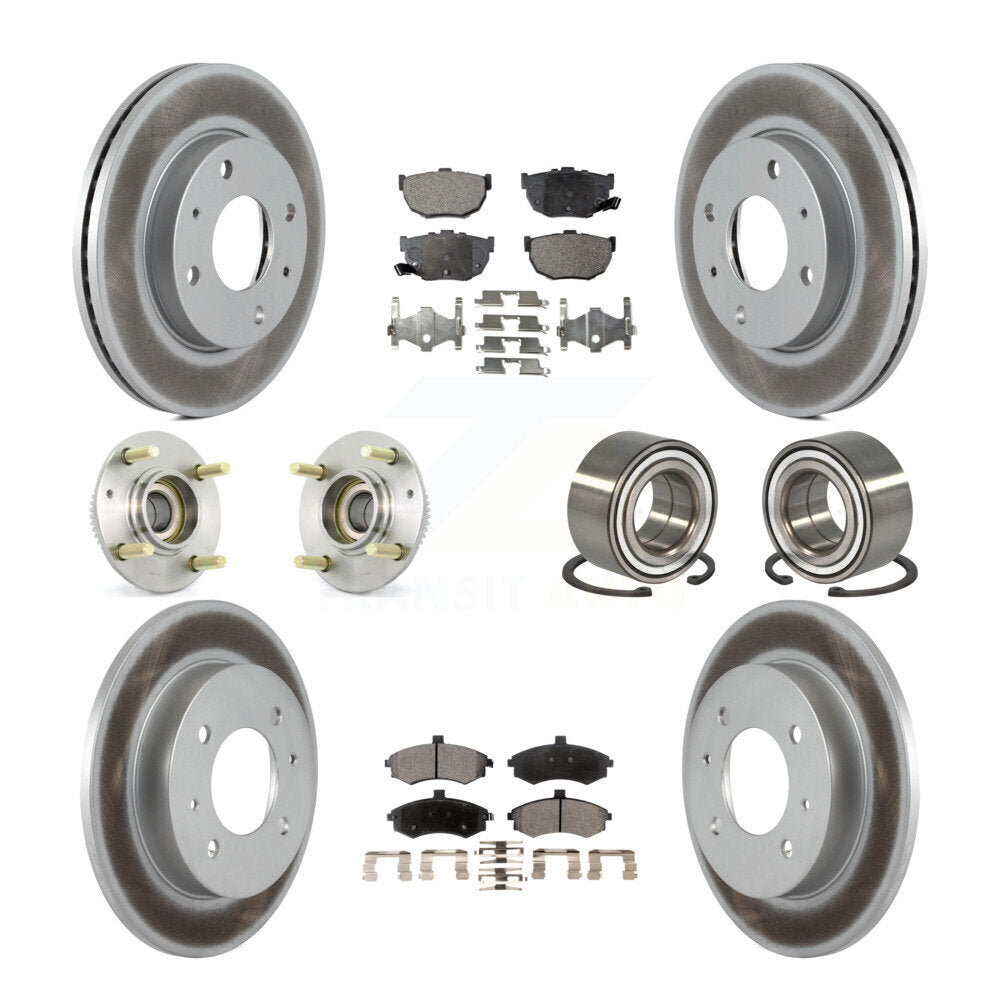 Kit de rotor et de plaquettes de frein revêtus de roulement de moyeu avant et arrière (10 pièces) pour Hyundai Elantr