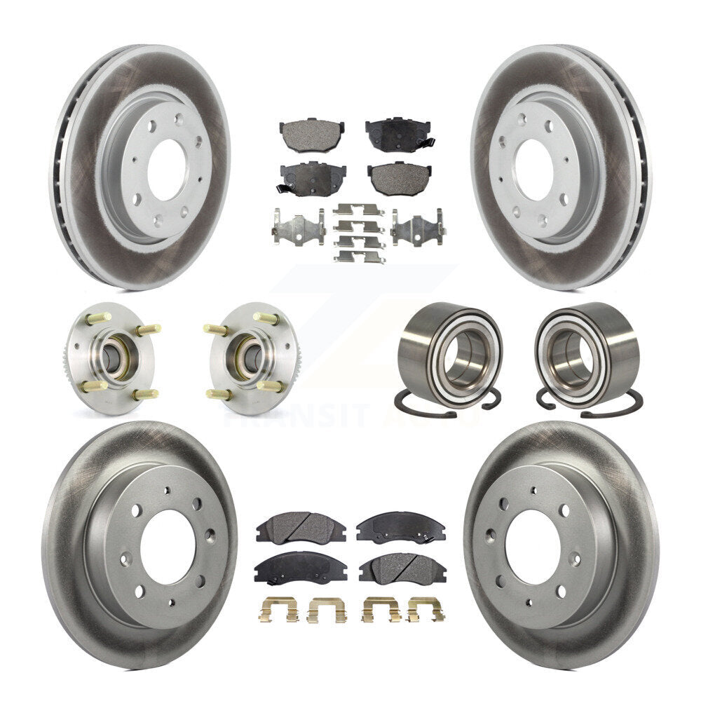 Kit de plaquettes de rotor de frein, roulement de moyeu avant et arrière (10 pièces) pour Kia Spectra Spectra